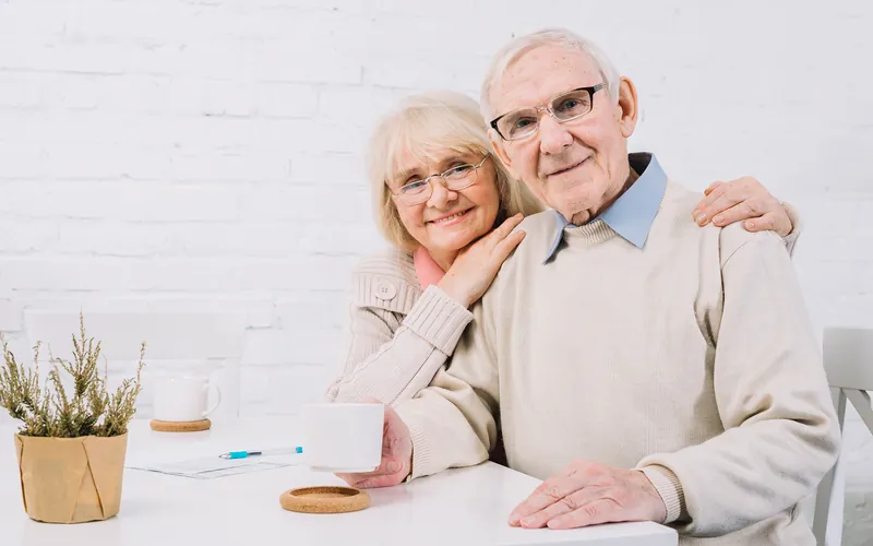 Retired couple at home